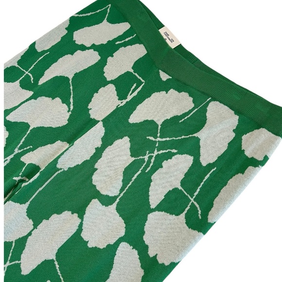 Diane Von Furstenberg Ginkgo Green Sweater Knit Flare Pants - Picture 3 of 6